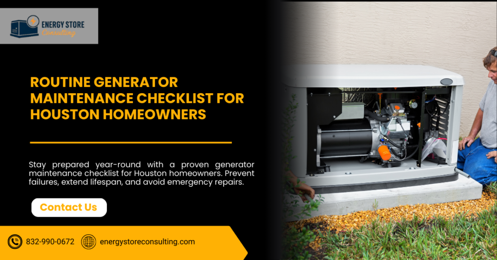 Routine Generator Maintenance Checklist for Houston Homeowners
