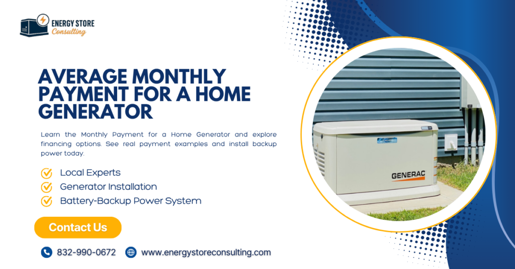 Average Monthly Payment for a Home Generator